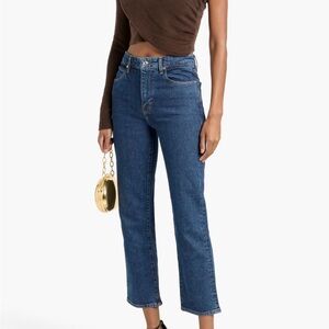 Frame Denim The Ruler Crop high-rise straight-leg jeans